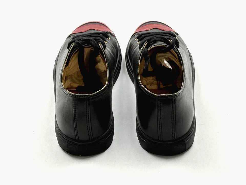 CHARLOTTE OLYMPIA $450 Kiss Me Labios Cuero Negro Tenis Zapatos Talla 39.5 9.5 Foto 4 de 4