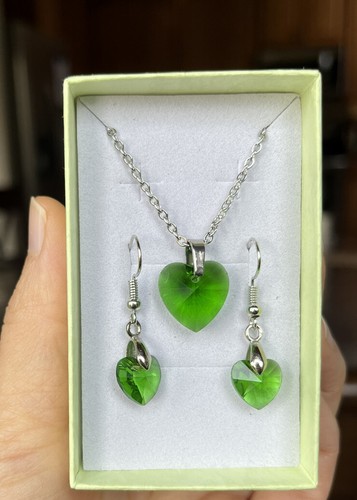 August Birthstone Women Necklace Earrings Handmade With Swarovski Crystal - Picture 2 of 13