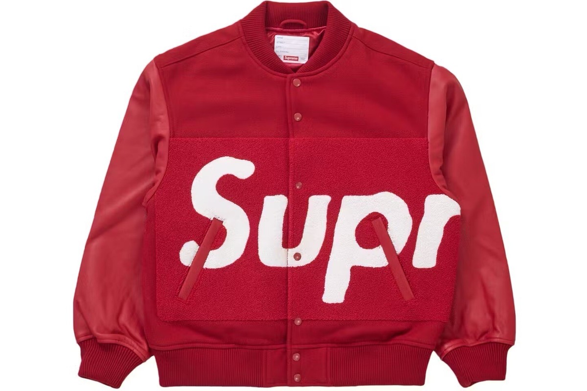 Supreme Big Logo Chenille Varsity Jacket | eBay