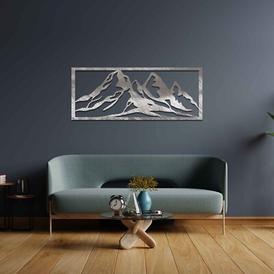 Mountain Range Metall Wandkunst - Felsige Gipfel Landschaft Dekor, ideales Geschenk für sie