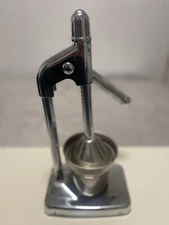 Vintage Commercial Chrome Manual Hand Press Juicer Citrus Heavy Duty