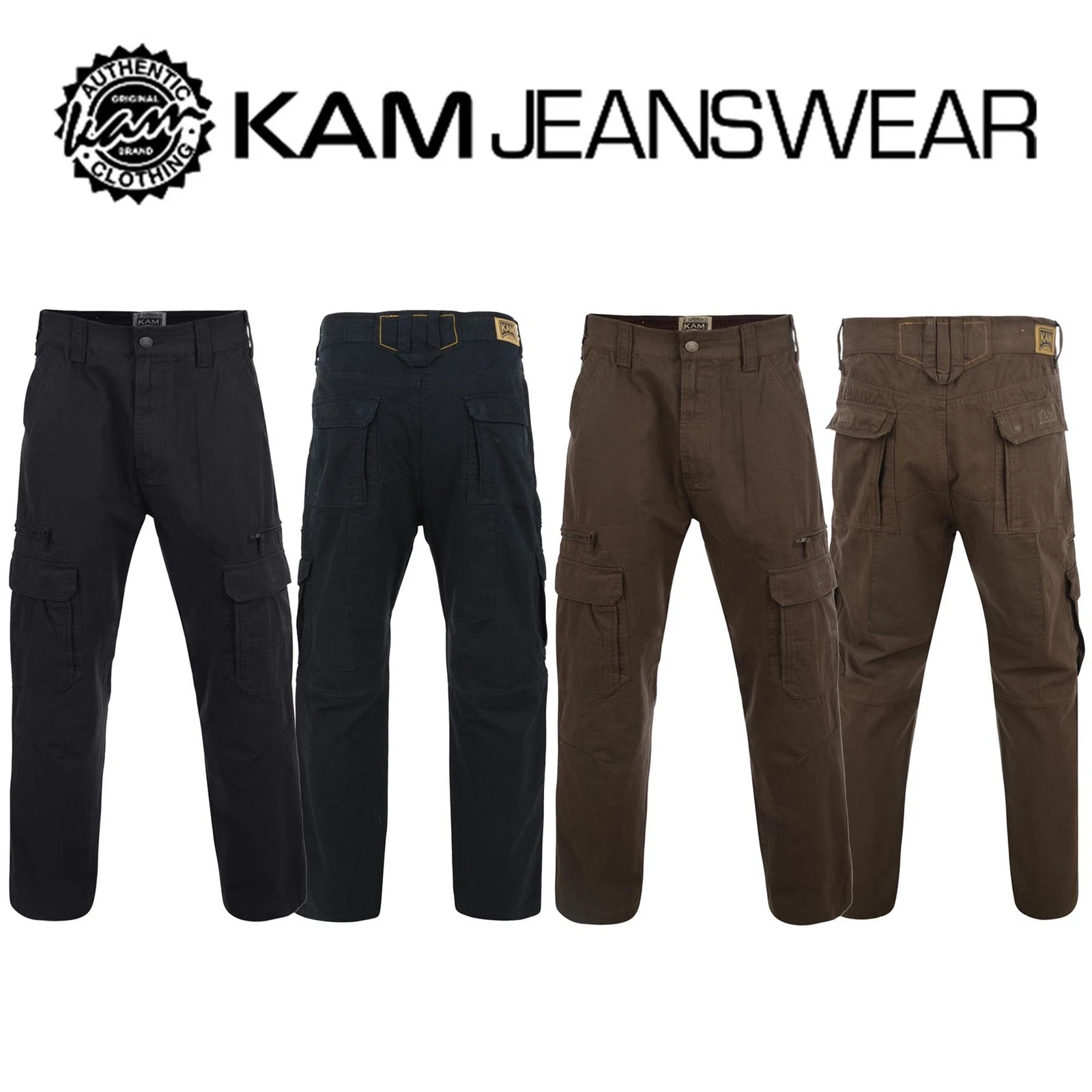Kam Mens Cargo Pants with Zip and Multi-Pockets Comfortable Cotton Work Trousers
Opens in a new wind