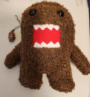 Lot Domo kun NHK Tyo Mascot Plush 6.5'' Stuffed Toy Doll w/ small bag charm 2010