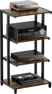 4-Tier Wooden Media Stand AV Media Stand Corner Shelf TV Accessories/Audiovisual