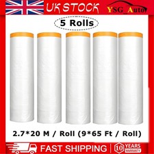 5 Rolls Pre-taped Masking Paper Car Painter Spray Paint Protect Film Dustproof