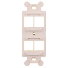PANDUIT NK4106MFIW NETKEY 106-STYLE FACEPLATE INSERT, 1-GANG, 4-PORT, OFF-WHITE