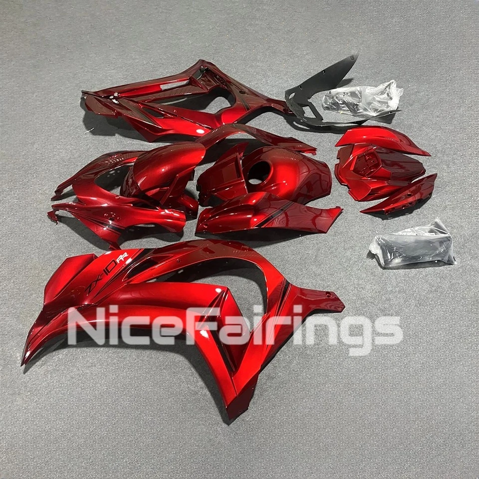 Kit de carrocería de plástico para motocicleta Kawasaki ZX10R 2016-2020 carenados rojo caramelo Foto 4 de 4