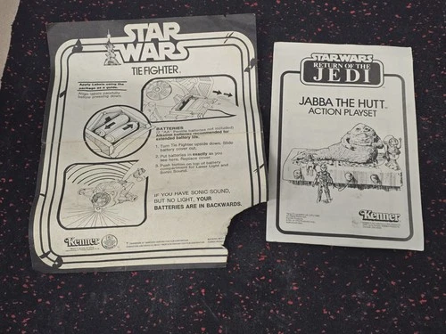 Vintage 1983 Jabba the Hutt Action Playset Instructions Manual Kenner Star Wars