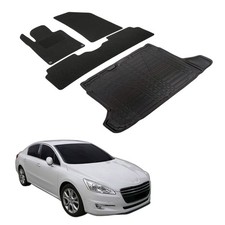 Kofferraumwanne Fußmatten Set Für Peugeot 508 2011-2014 Stufenheck