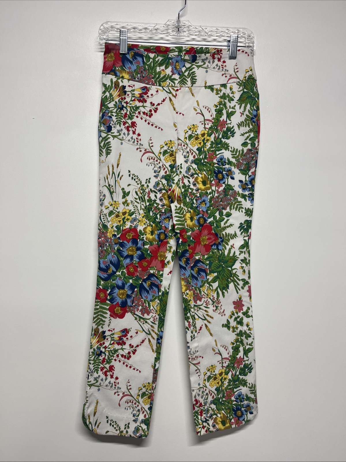 Soft Surroundings In Bloom Ankle Crop Pants Womens XS Floral Fern Tummy Control