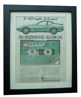 BASF KASSETTEN+KASSETTEN+PLAKAT+ANZEIGE+KLASSIKER GERAHMT SELTEN ORIGINAL 1980+SCHNELLER WELTVERSAND
