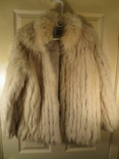 VINTAGE HENIG REAL BLUE SAGA FOX FUR COAT FOX FUR JACKET BEAUTIFUL MEDIUM