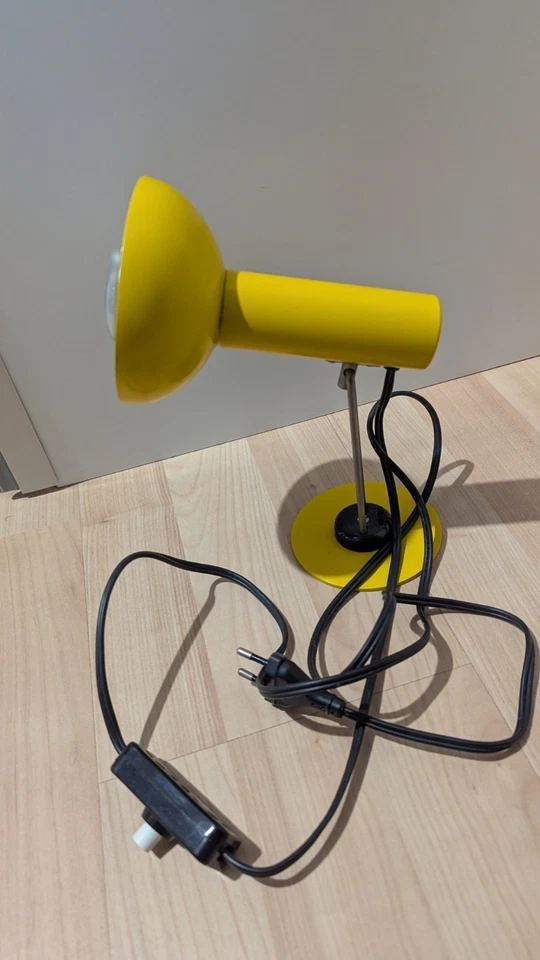 Lampe Schreibtisch DDR Vintage Nostalgie gelb 40W klein alt - Bild 3 von 4
