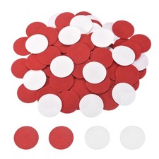 200 Pcs Adhesive Felt Circles 38mm 1-1/2" Circle Stickers Red/White