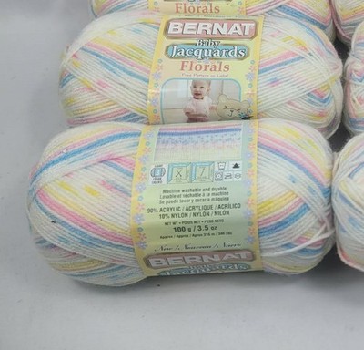 Bernat Baby Jacquards Florals 3.5 oz Lot Of 2 Skeins Multicolored 