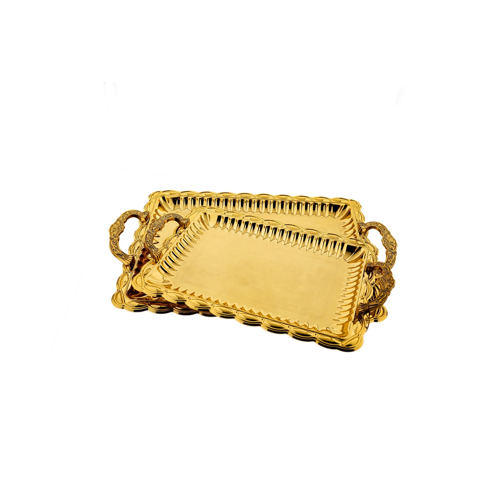 2er Set Serviertablett aus hochwertigem 1810-Edelstahl - Elegant - langlebig 12490₽
