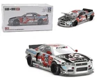 Kaido House 1:64 Nissan Skyline GT-R (R34) Star Racing V1 Silver Car KHMG197-2B