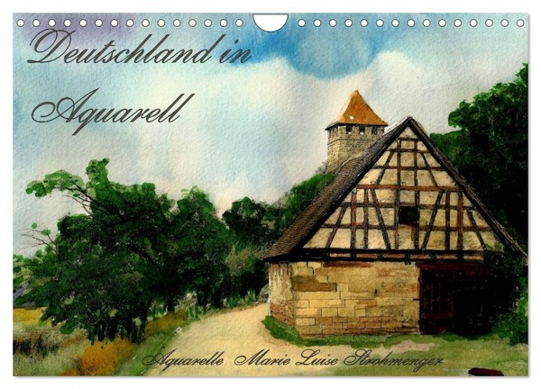 "Calendar 2027 · US Version · Germany In Watercolor (Wall Calendar 2027 12\" × 8\""-image
