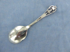 A VINTAGE STERLING SILVER PIERCED JAM SPOON. SHEFFIELD 1932