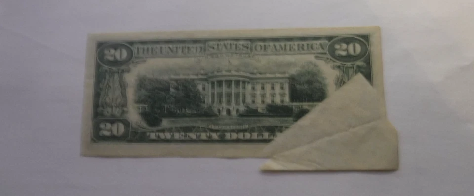 1977 $20 FRN Printed Exterior Foldover (Butterfly) Error - Image 2 of 2
