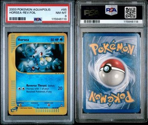 Vintage Pokemon Aquapolis Horsea 85 Reverse Holo - PSA 8