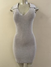 Beige FRESHMAN 1996 Stretchable Knit Bodycon Sweater Dress Size Small EUC