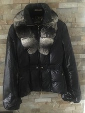 Damen Jacke mit Chinchilla Pelz, Fa. Roberto Cavalli, Farbe schwarz, Gr. I 42