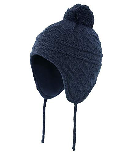 Toddler Boys Girls Fleece Lined Knit Kids Hat with Earflap