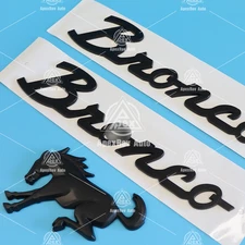 3PC For Bronco Tailgate & Fender Emblem Badges Matte Black Car Accessories