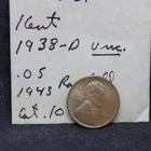 1938D Lincoln Wheat Cent UNC red brown