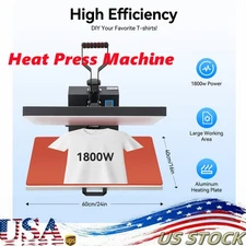 16"x24" Large Size Heat Press Machine Digital T-shirt Sublimation Transfer 1800W