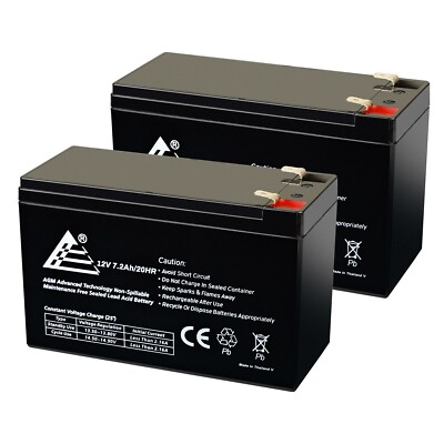 12V 7.2Ah Sealed Lead Acid OEM Replacement Battery of 2 PACK