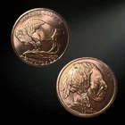 TWO (2) -1 OZ Buffalo Nickel Round .999 Pure Copper Bullion (BU) Restrike