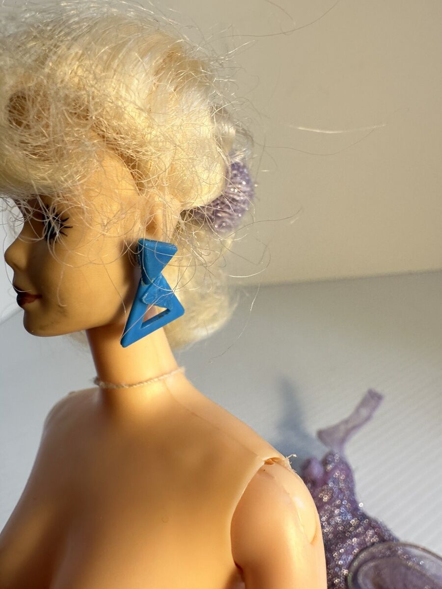 Mattel Barbie Doll With ~ VINTAGE ~ 80's BIG PLASTIC BLUE Mattel Barbie Doll With ~ VINTAGE ~ 80's BIG PLASTIC BLUE