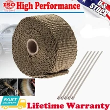 2" Titanium Exhaust Heat Wrap Roll for Motorcycle Fiberglass Heat Shield Tape