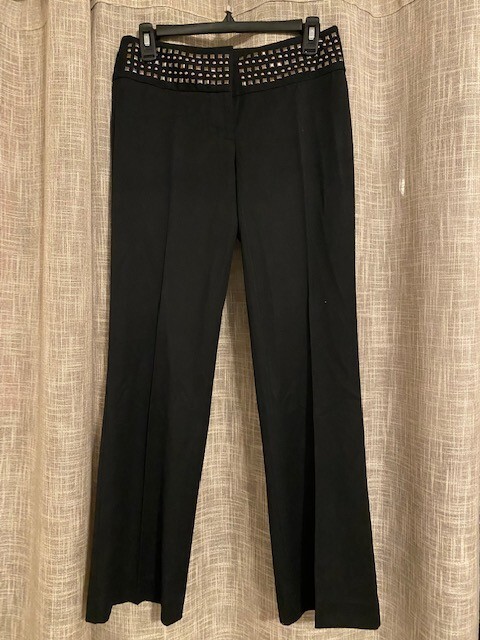Black Studded Belt Women's Pants Size 0 by EXPRESS