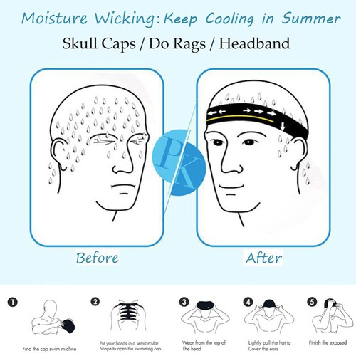 Hombres Mujeres Refriamiento Calavera Gorra Absorbente de Sudor Casco Forro Ciclismo Deportes Gorro Sombrero - Imagen 11 de 19
