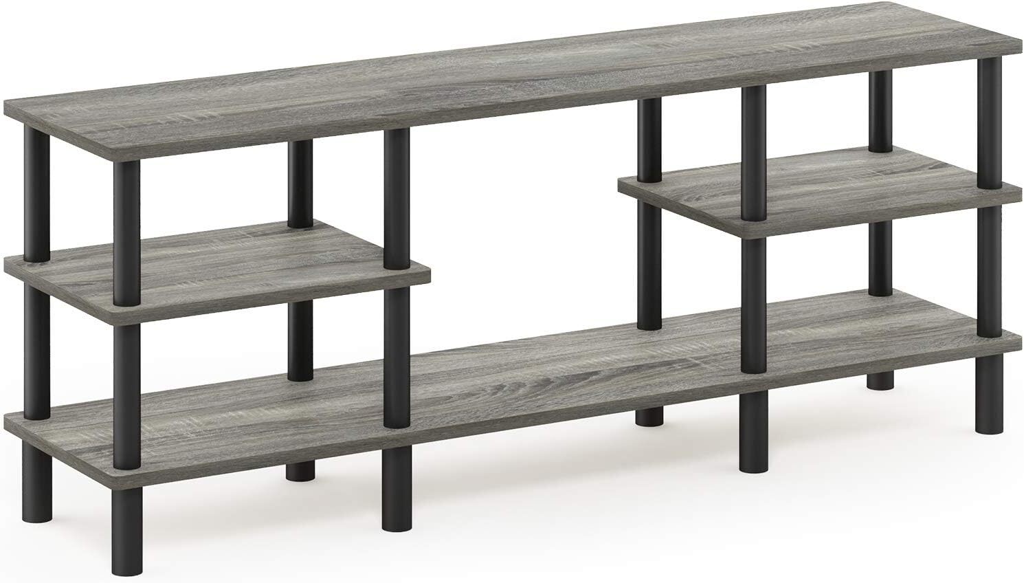 Turn-N-Tube 3-Tier Multipurpose Wide Shelf TV Stand, French 
