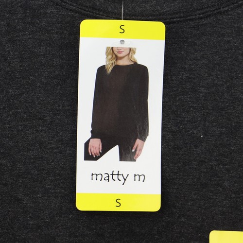 Matty M Long Sleeve Tee with Side Zippers, Charcoal, SMALL - Picture 2 of 4