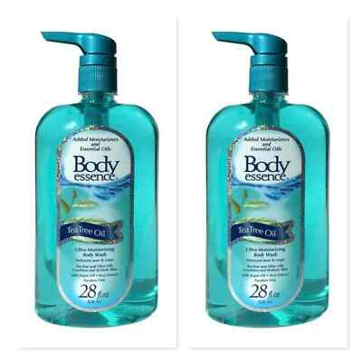 (2 Pack) Body Essence Tea Tree Oil Ultra-Moisturizing Body Wash Shower (28 oz)