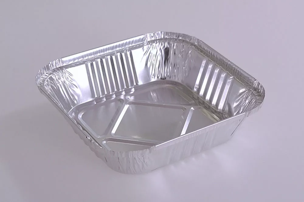 100 x NEW SQUARE Aluminium Foil Tray 6 X 6 with LIDS Disposable dishes  Baking