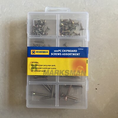 100tlg Spanplatten Schrauben Sortiment Set verschiedene Größen Aufbewahrungsbox DIY Home 10-30mm