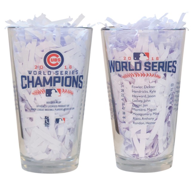 Chicago Cubs Beer Glass 16 Oz World Series Champions Team Roster