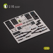 AH-6J/MH6J Little Bird Interior 3D Decals (Kitty Hawk/Zimi) Scale 1:35 K35033