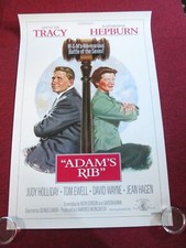 ADAM'S RIB VHS VIDEO POSTER ROLLED SPENCER TRACY KATHARINE HEPBURN 1989