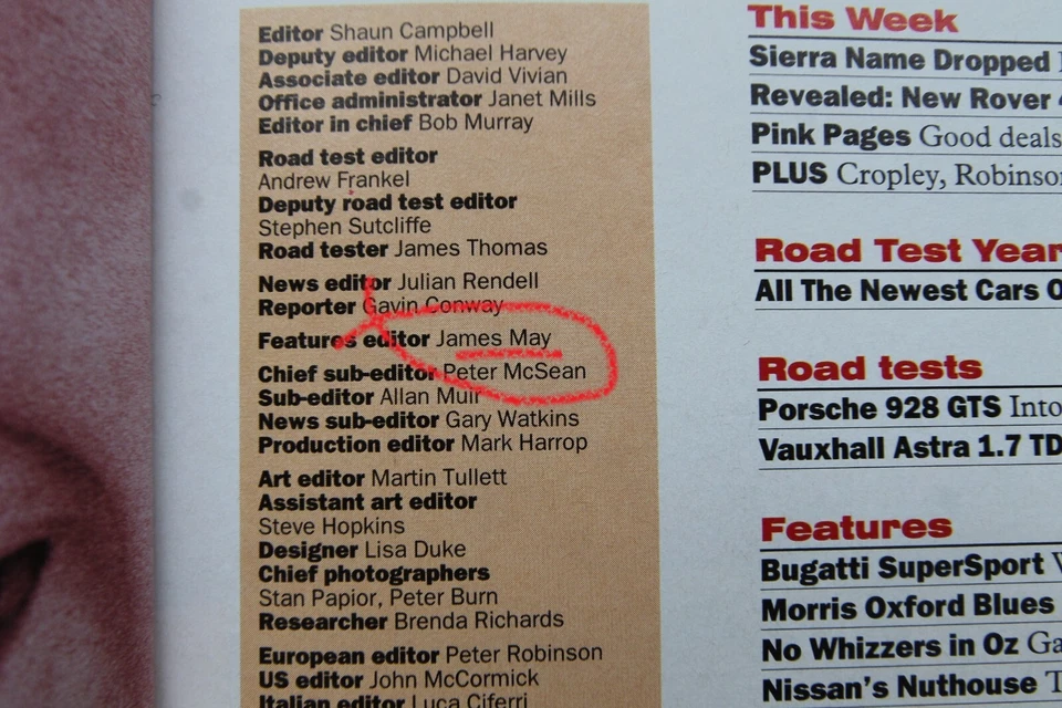 Autocar 23/9/92 featuring a Porsche 928 road test, Bugatti & the JAMES MAY prank - Image 4 of 4