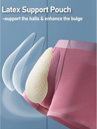 Para hombres Bolsa de Soporte de Látex Orgánico Baúles Boxer Sin costuras Ropa Interior 3D Transpirable - Imagen 13 de 56