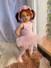 30" Handmade Huge Reborn Baby Dolls Toddler Girl Realistic With Hand-rooted Hair