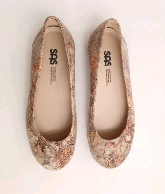 SAS Scenic Ballet Flat Multicolor Snakeprint Size 6.5 Double Wide