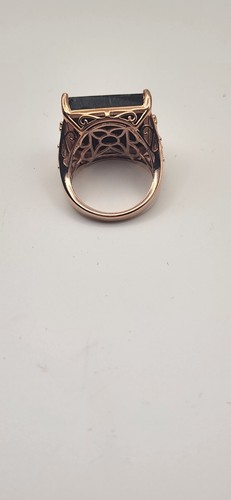 Elite Shungite and Malachite Star Brass Ring - Size 10 - Picture 4 of 6